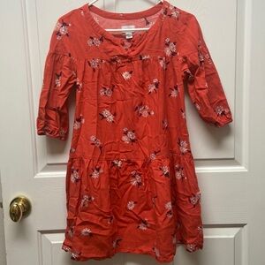 Old navy girls dress size 10-12 orange with flowers great condition